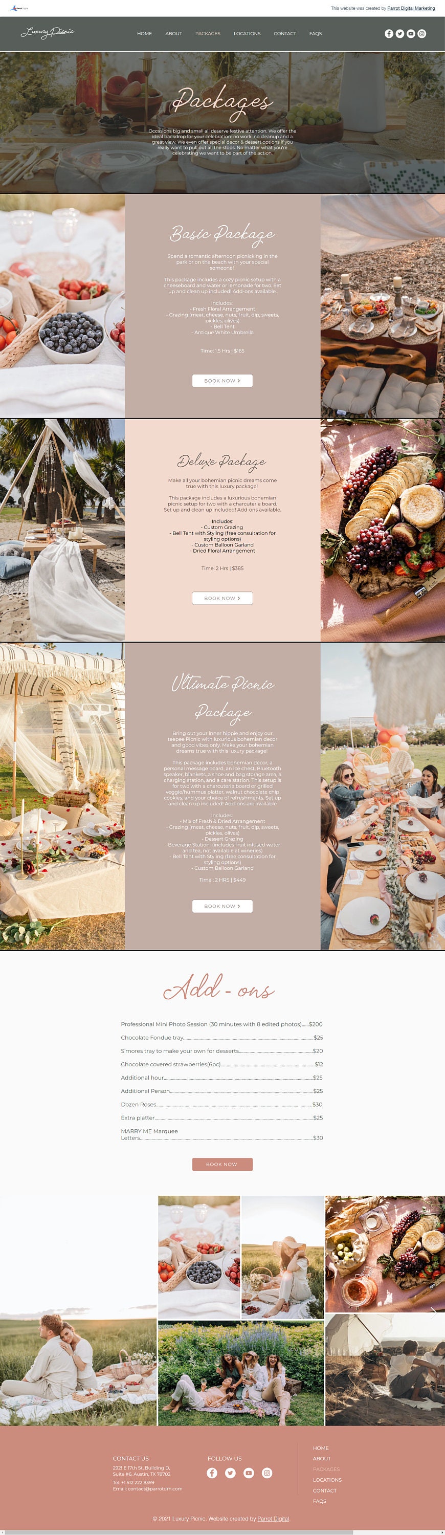 Luxury Picnic Business site Template Wix site Template Etsy