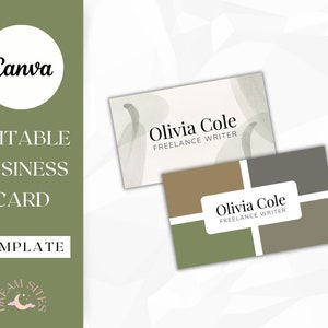 Redactor profesional de plantillas de tarjetas de presentación / Diseño de tarjetas de presentación Canva / Tarjeta de presentación editable
