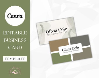 Professional Business Card Template Writer | Canva Business Card Design | Editable Business Card
