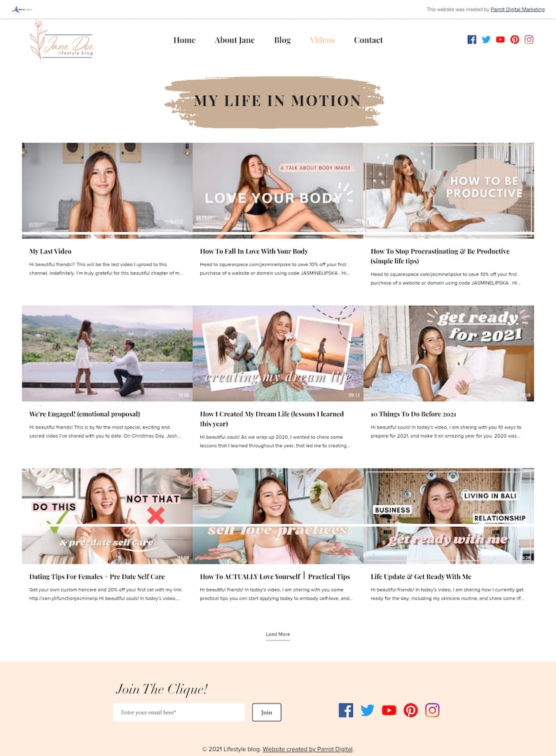 Wix Lifestyle Blog Website Template | Website Template for Lifestyle and Travel Blogs | Feminine, Earthy, and Chic | Wix Blog Template image 5