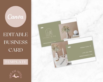 Professional Business Card Template Studio Blanc | Canva Business Card Design | Editable Business Card
