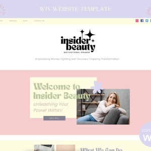 Insider Beauty Wix Template | Website Template for Motivational Speaker | Professional and Colorful | Website Design for Speakers