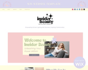 Insider Beauty Wix Template | Website Template for Motivational Speaker | Professional and Colorful | Website Design for Speakers