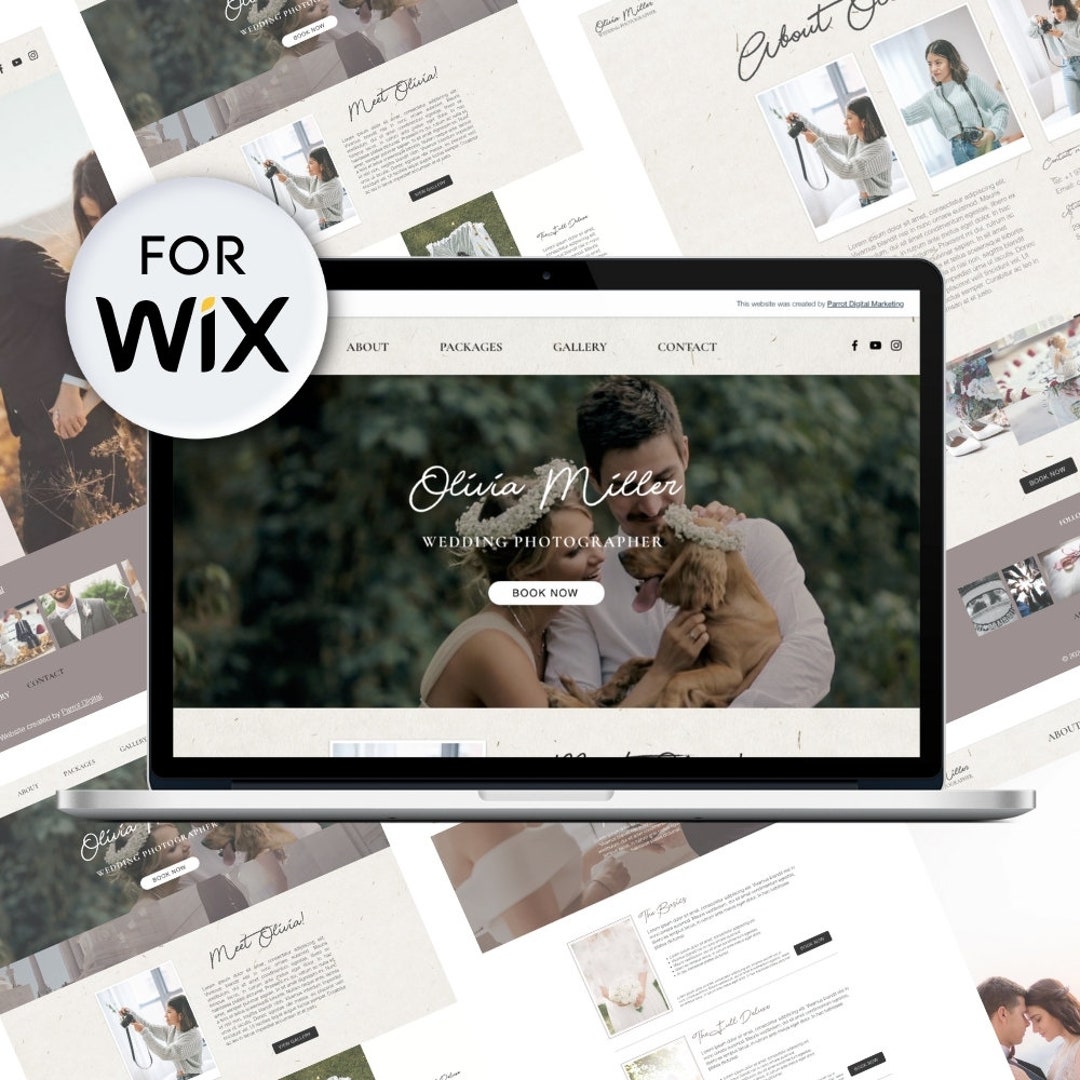 Wedding Photographer Website Template for Wix | Engagement Photographer ...