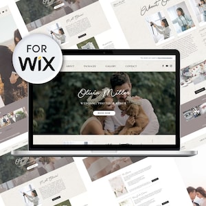 Plantilla de sitio web de fotógrafo de bodas para Wix / Diseño de sitio web de fotógrafo de compromiso / Sitio web comercial profesional para Wix / Creativo imagen 1