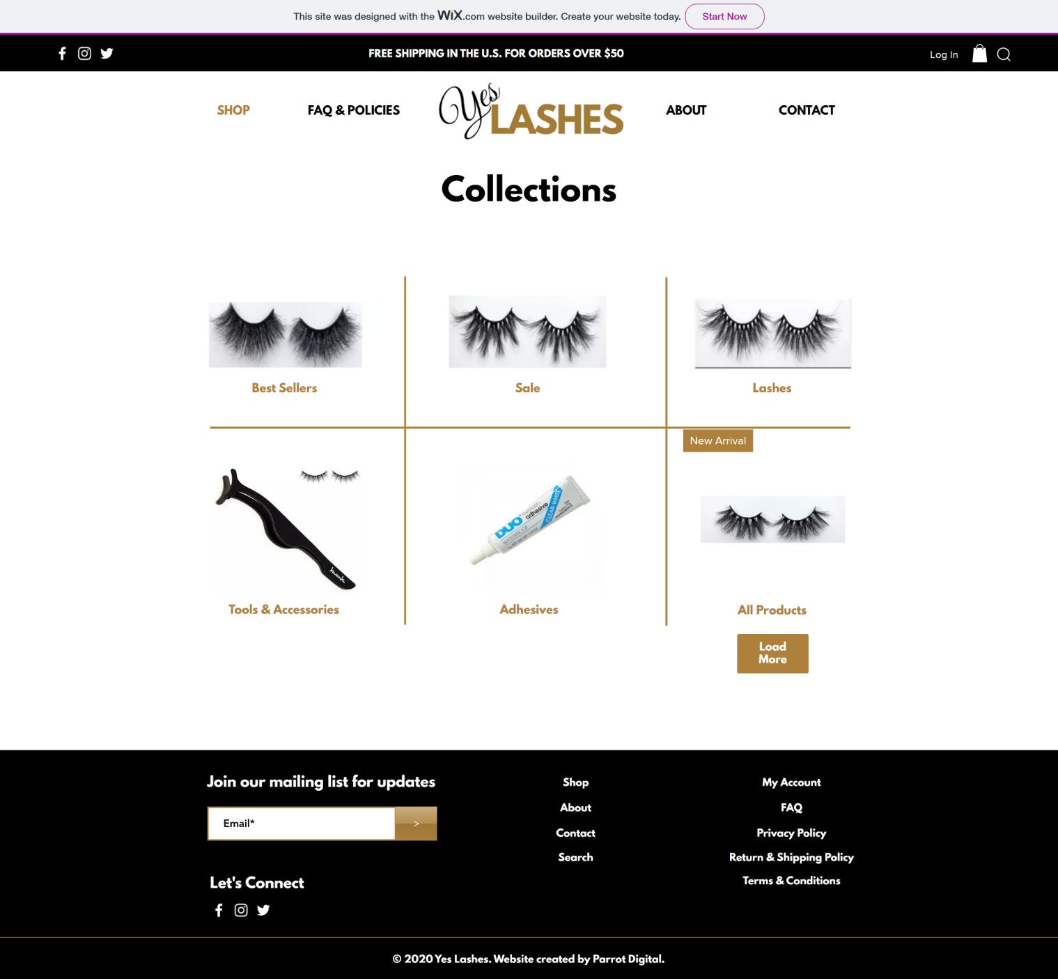 Elegant Lashes Website Template for Wix / Eyelash E-commerce Store ...
