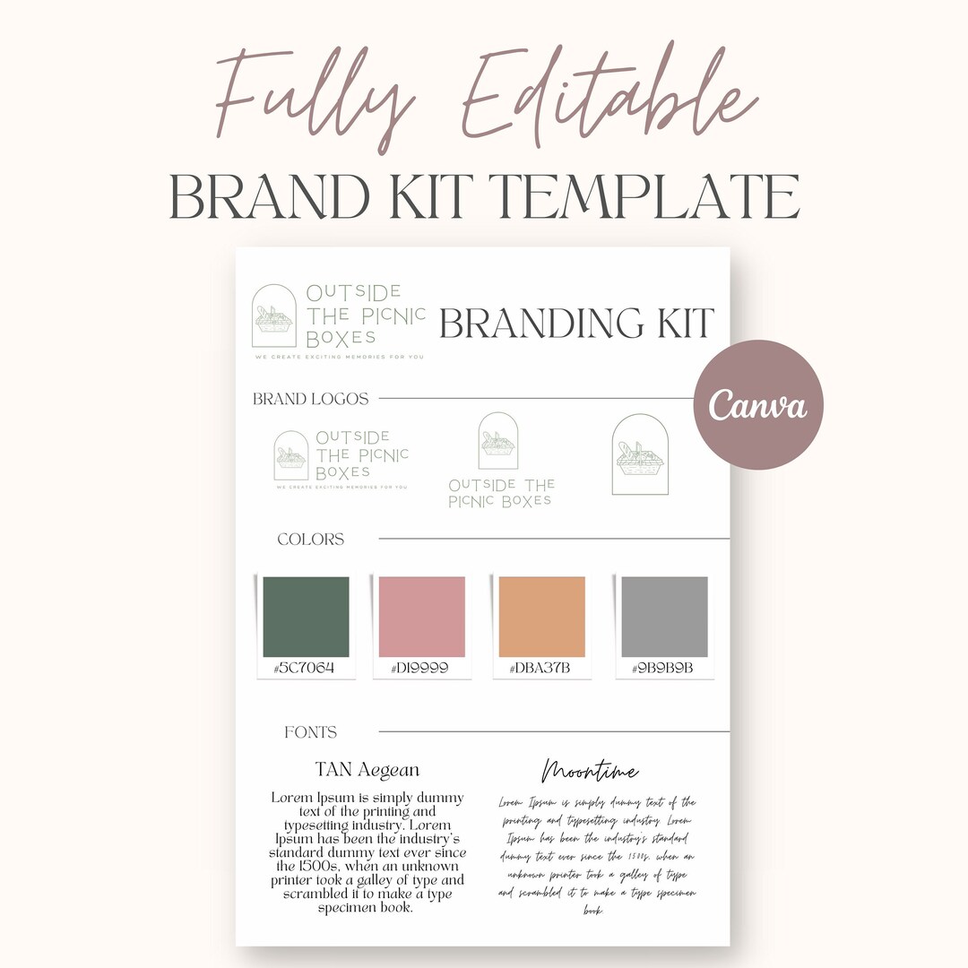Luxury Picnic Brand Kit Brand Kit for Premium Picnic Etsy