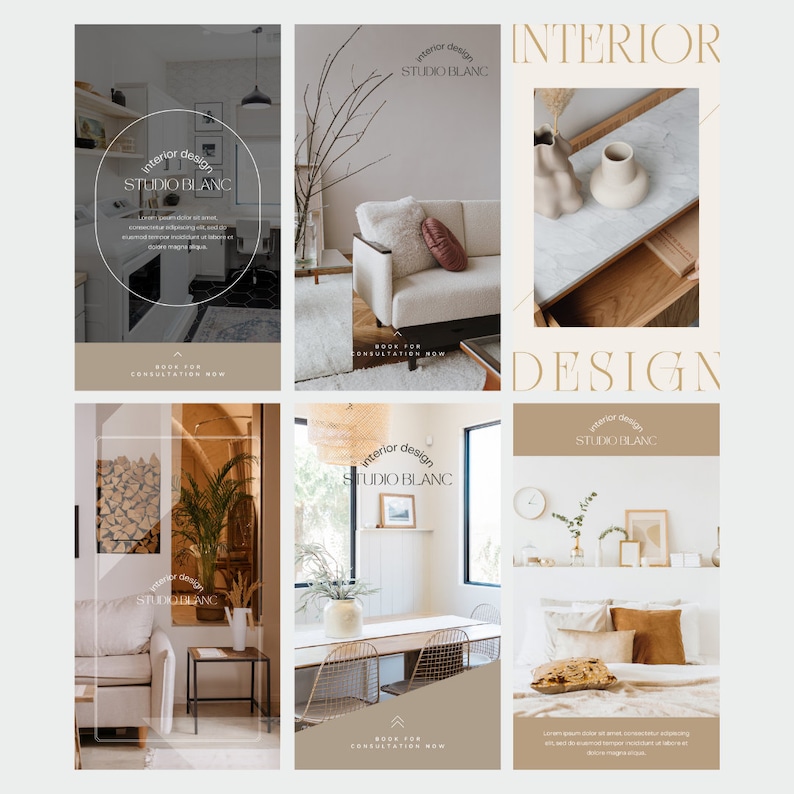 100 Social Media Posts for Interior Design | Canva Templates | Unique ...