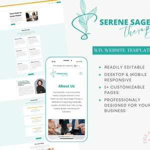 SereneSage Therapy Template | Website Template for Therapy Practice | Simple Website | Therapy Practice | Website Design for Practitioner