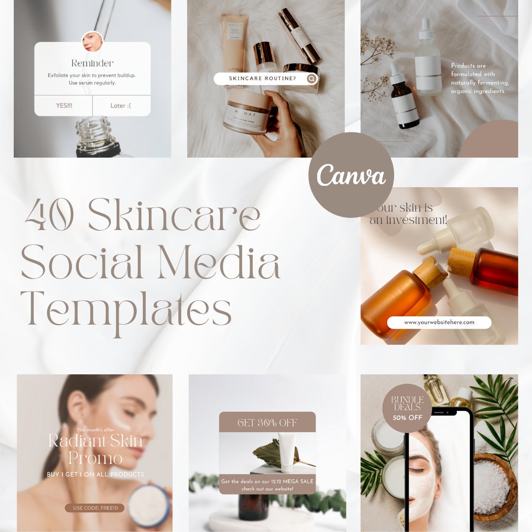 Social Media Posts for Skincare Business | Canva Templates | Unique ...