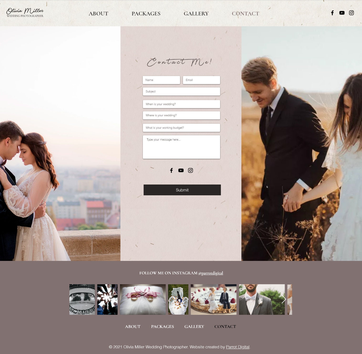 Wedding Photographer Website Template for Wix | Engagement Photographer ...