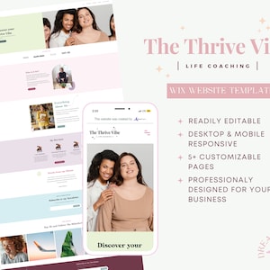 The Thrive Vibe Wix Template | Website Template for Life Coaches | Clean and Simple | Life Coaching | Website Design for Life Coaches