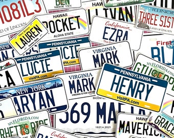 Customized license plate sticker - license plate sticker - state license plate replica plate