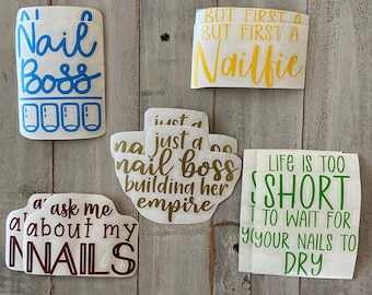 Nail boss, nail tech, color street, esthetician, cosmetology, acrylics, gel, permanent vinyl decal, window, laptop, glass ware, water bottle