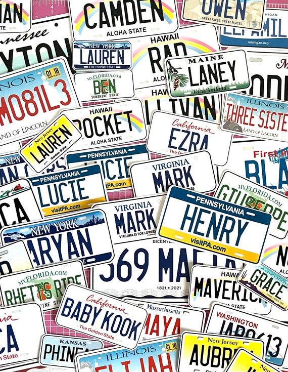 Custom License Plate Sticker: Waterproof Vinyl Decal
