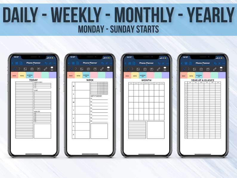 Digital Planner for Iphone & Android Phones DIY Digital Etsy UK