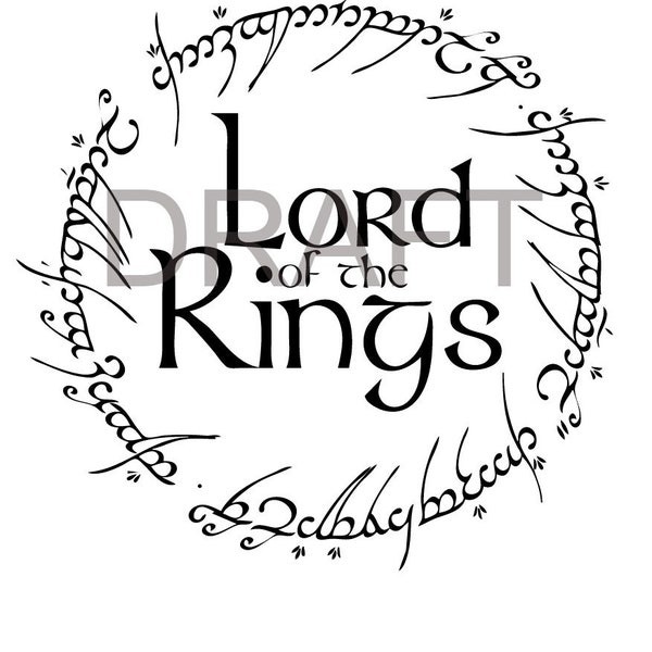 Lord of The Rings Logo and One Ring Poem, Digital File, PNG, Webp, PDF