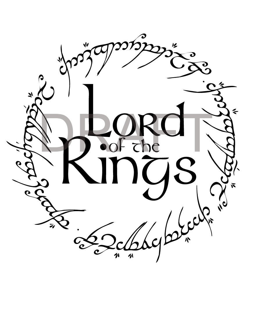 Lord of the Rings Logo and One Ring Poem, Digital File, PNG, Webp, PDF Etsy