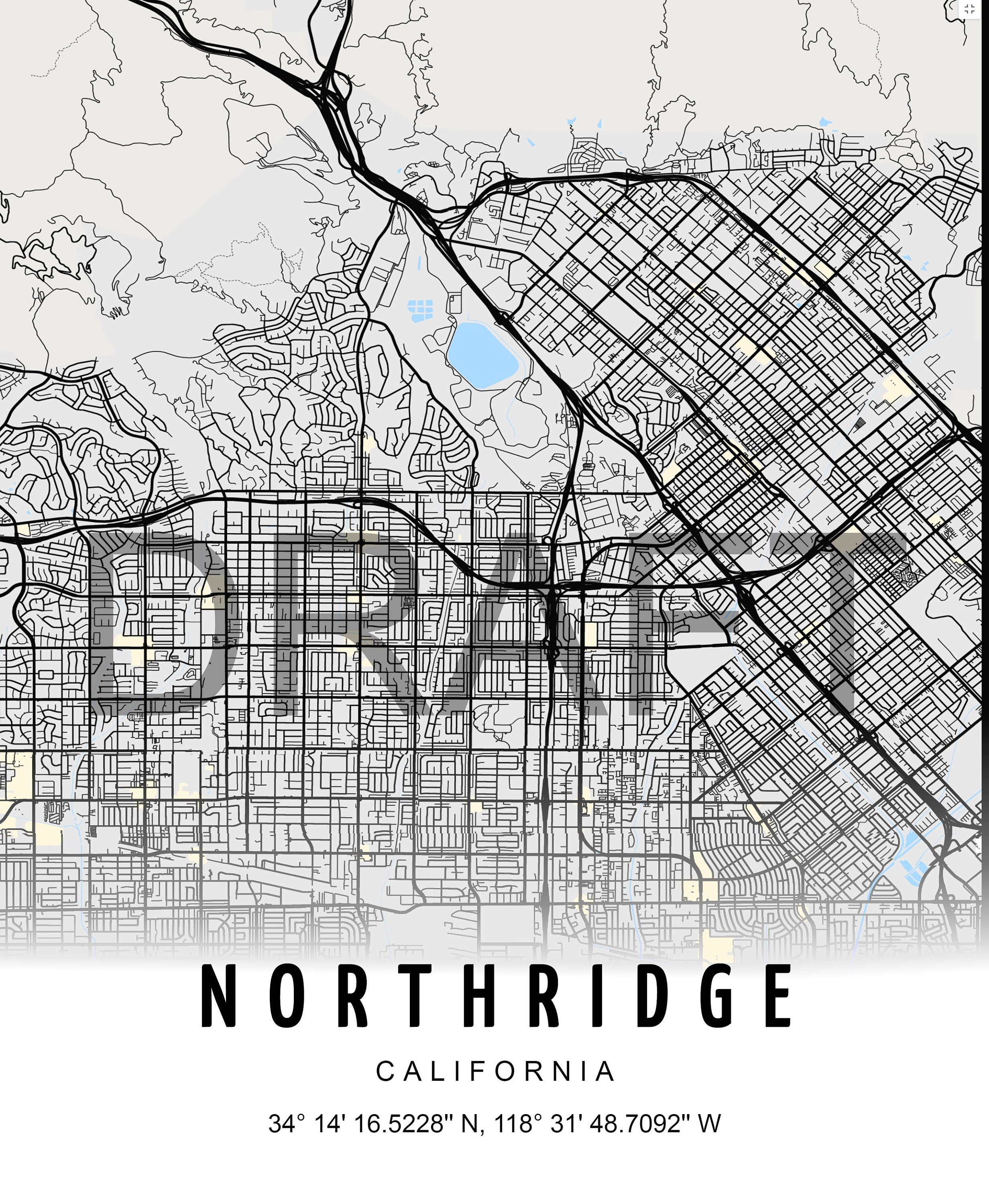 map-of-northridge-california-png-webp-etsy