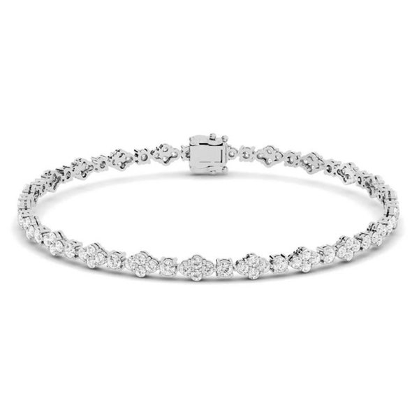 Women's Alternating Diamond Tennis Bracelet, 5.65TCW E-F/VVS-VS Round Lab Grown Diamond Tennis Bracelet 14K Gold, Wedding Proposal Bracelet