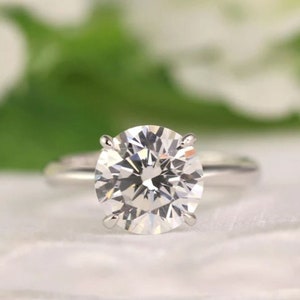 1.35CT Round IGI Certified Lab Grown Diamond Solitaire Ring, E Color VVS2 Clarity CVD Diamond Engagement Ring, Women&#39;s Wedding Promise Ring