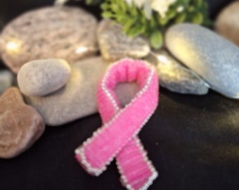 Breast cancer awareness pin and bracelet