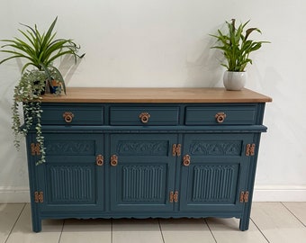 Painted To Order - Old Charm Vintage Carved Oak Sideboard