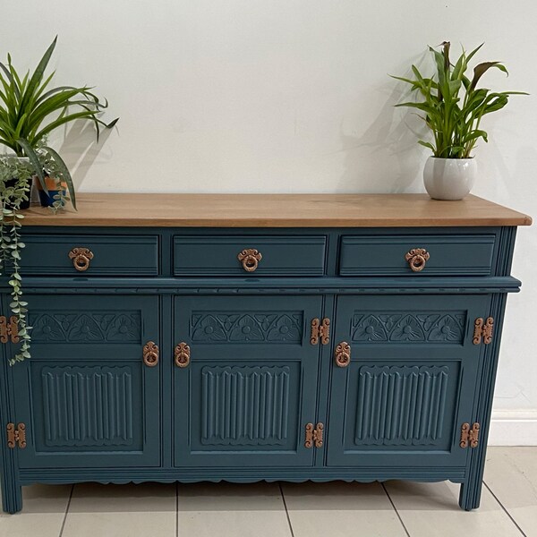 Painted To Order - Old Charm Vintage Carved Oak Sideboard