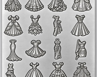Girls  Dress Short Plate impression die>impression die>silver impression die>6 design impression die>gold impression die