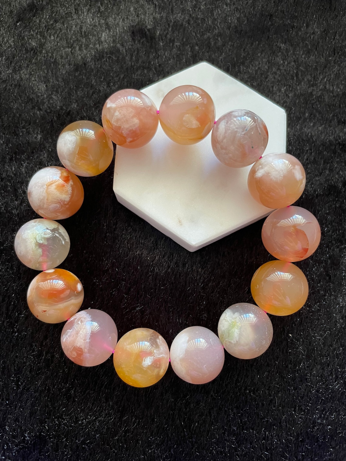 Cherry Blossom Agate Sakura Agate Flower Agate 16mm Etsy