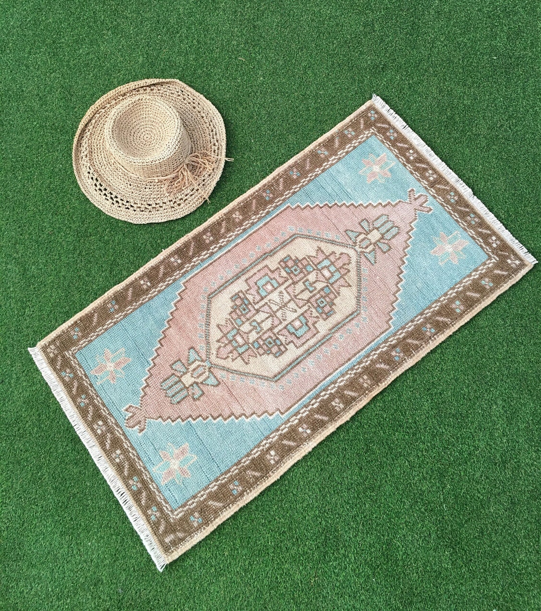 2x3 Small Turkish Bathroom Rug Pink, Blue, Green, Brown 1.8x3.2 Ft., Nahide DCA1038 Etsy UK