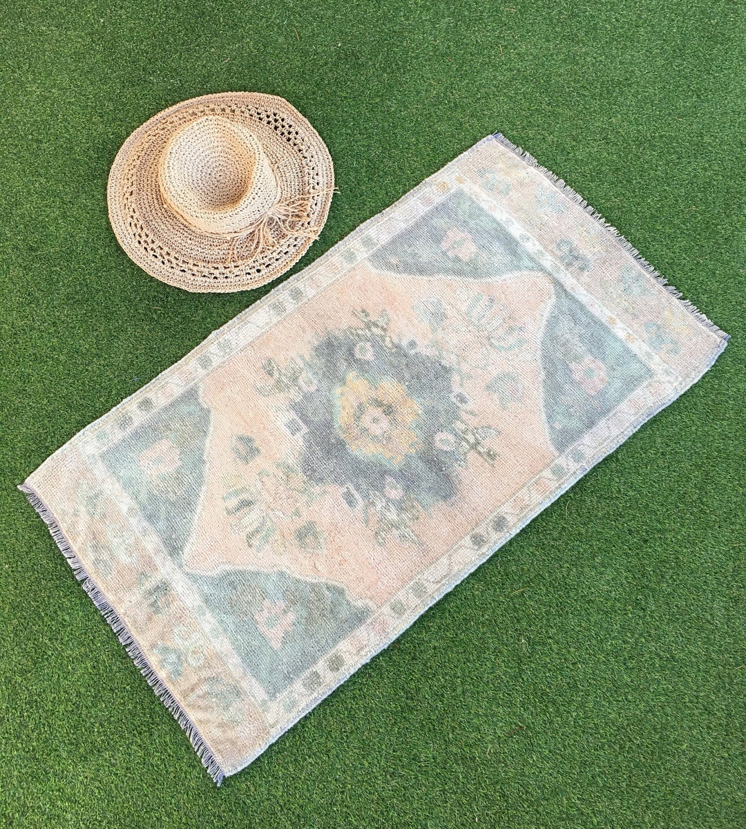 2x3 Small Vintage Rug Turkish Bathroom Rug 1.8x3.1 Ft. Teal Etsy