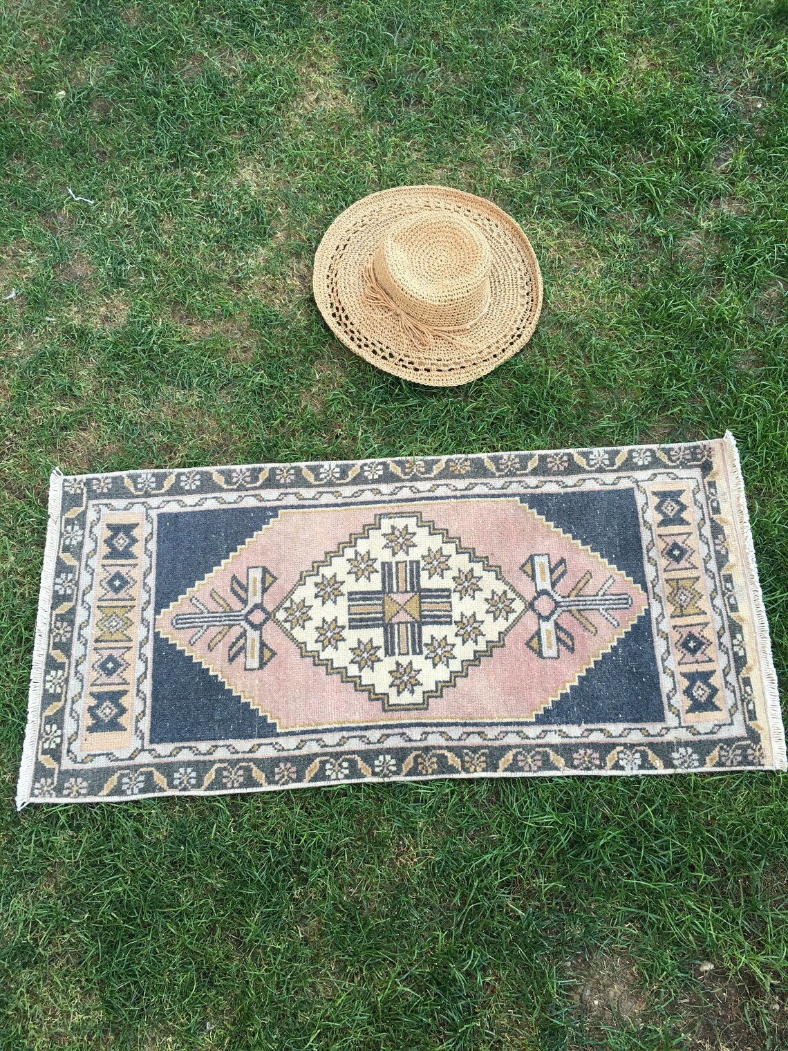 Small Turkish Color Rug Mini Vintage Rug Red Mustard Etsy