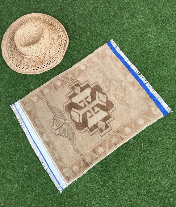 Turkish Bathroom Rug Pink and Blue 1.7x2.1 Ft. Larissa Etsy