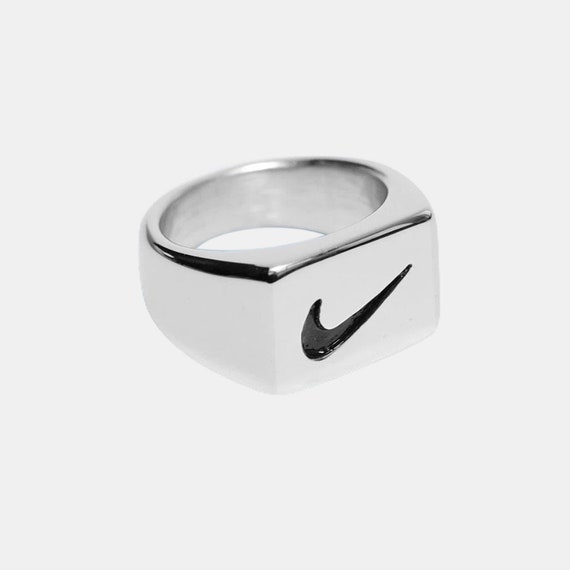 nike swoosh ring silver