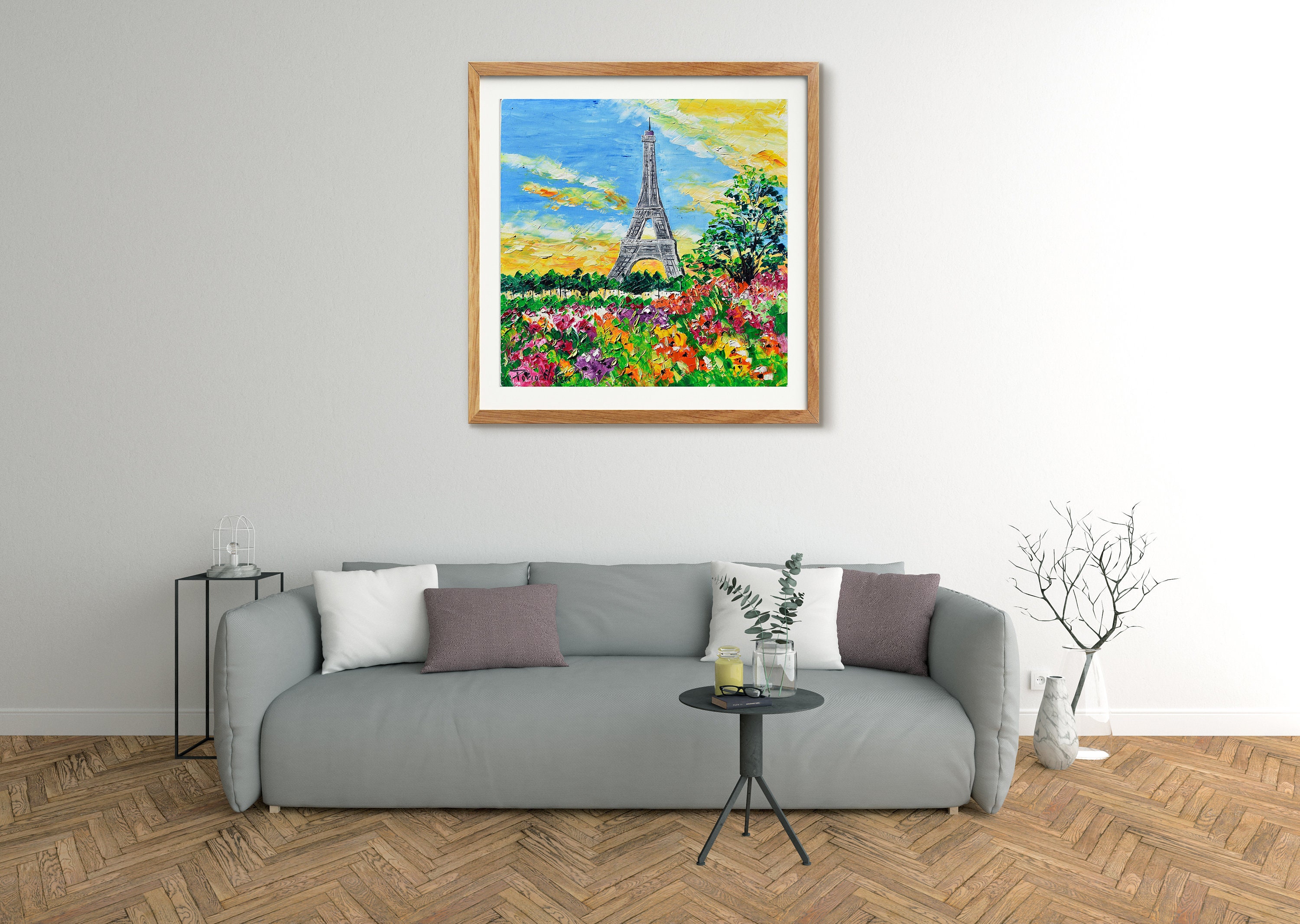 Eiffel Tower Champs Elysee Paris France Oil Painting on - Etsy