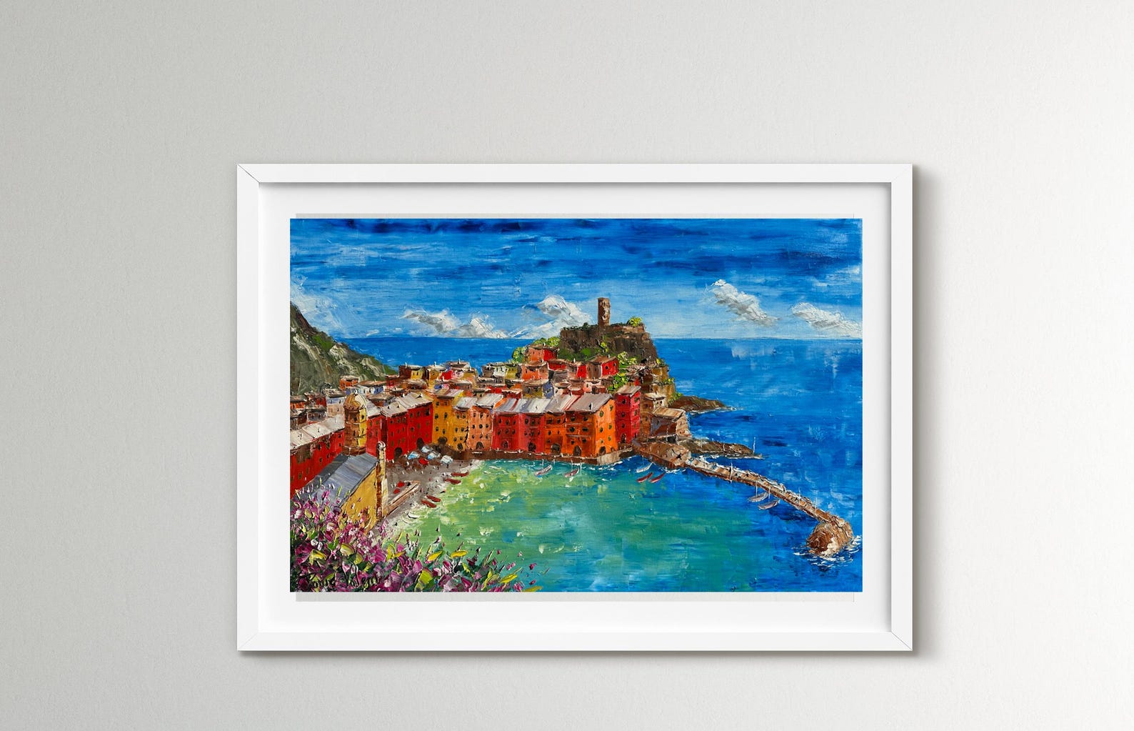 Vernazza, Cinque Terre, Italy Oil Painting on Canvas, Gift, Oil on ...