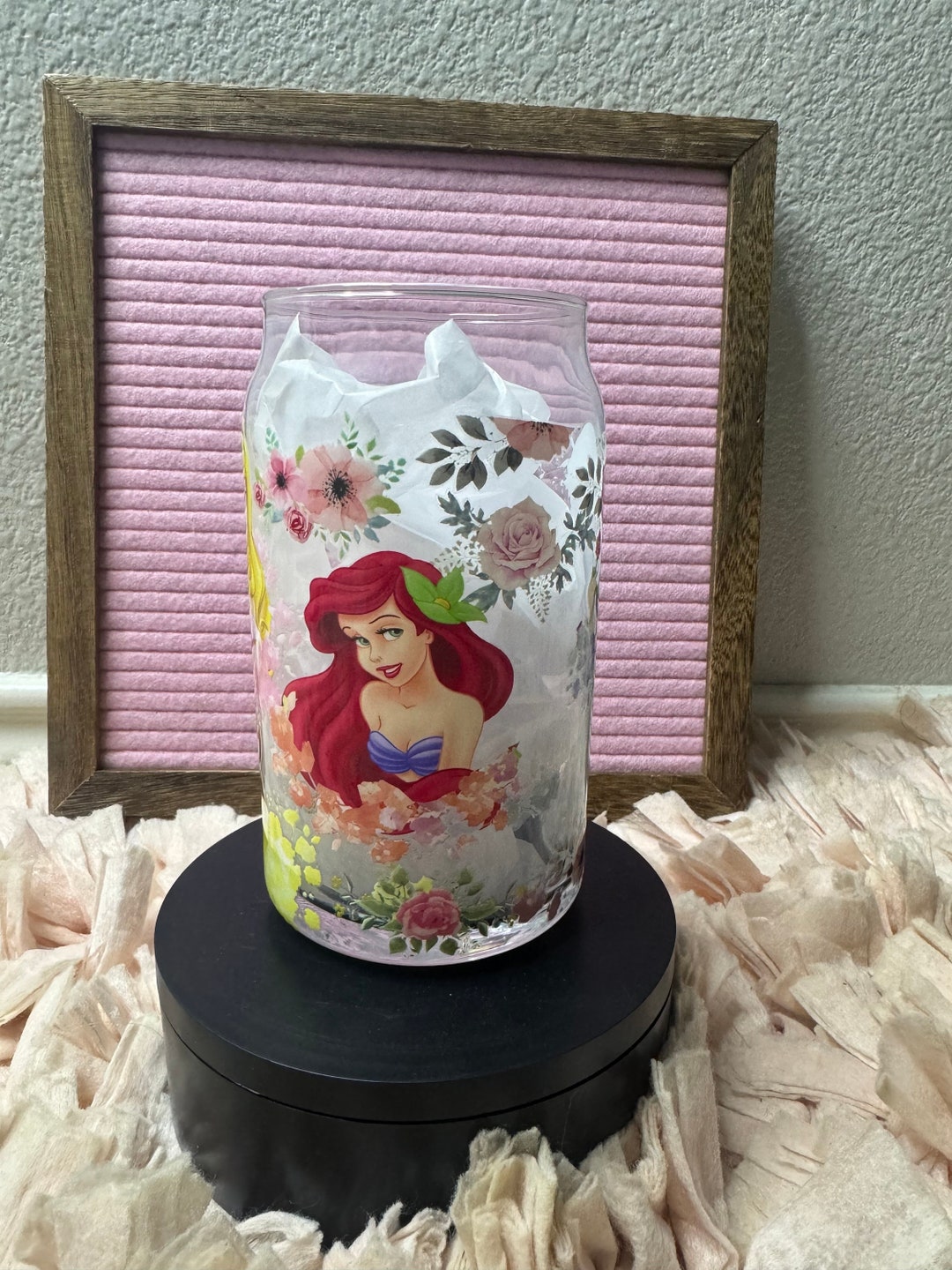 Princess Glass Containers Princess Glass Cup - Etsy