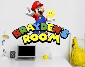 Super Mario Craft Wall Decal Wall Mural Stickers Design Customizable Kids Boys 3D Smash Games Mario Bros