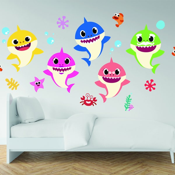 Shark Wall Decals Etsy