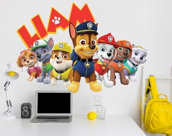 Paw Patrol Craft Wall Decal Wall Mural Stickers Design Customizable Kids Boys 3D Smash Girls