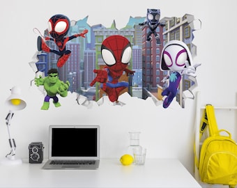Spidey Spider Man Spider Verse Craft Wall Decal Wall Mural Stickers Design Kids Boys Mural Sticker Games 2