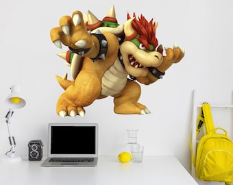 Super Smash Bowser Mario Bros Craft Wall Decal Wall Mural Stickers Design Kids Boys 3D Smash Games