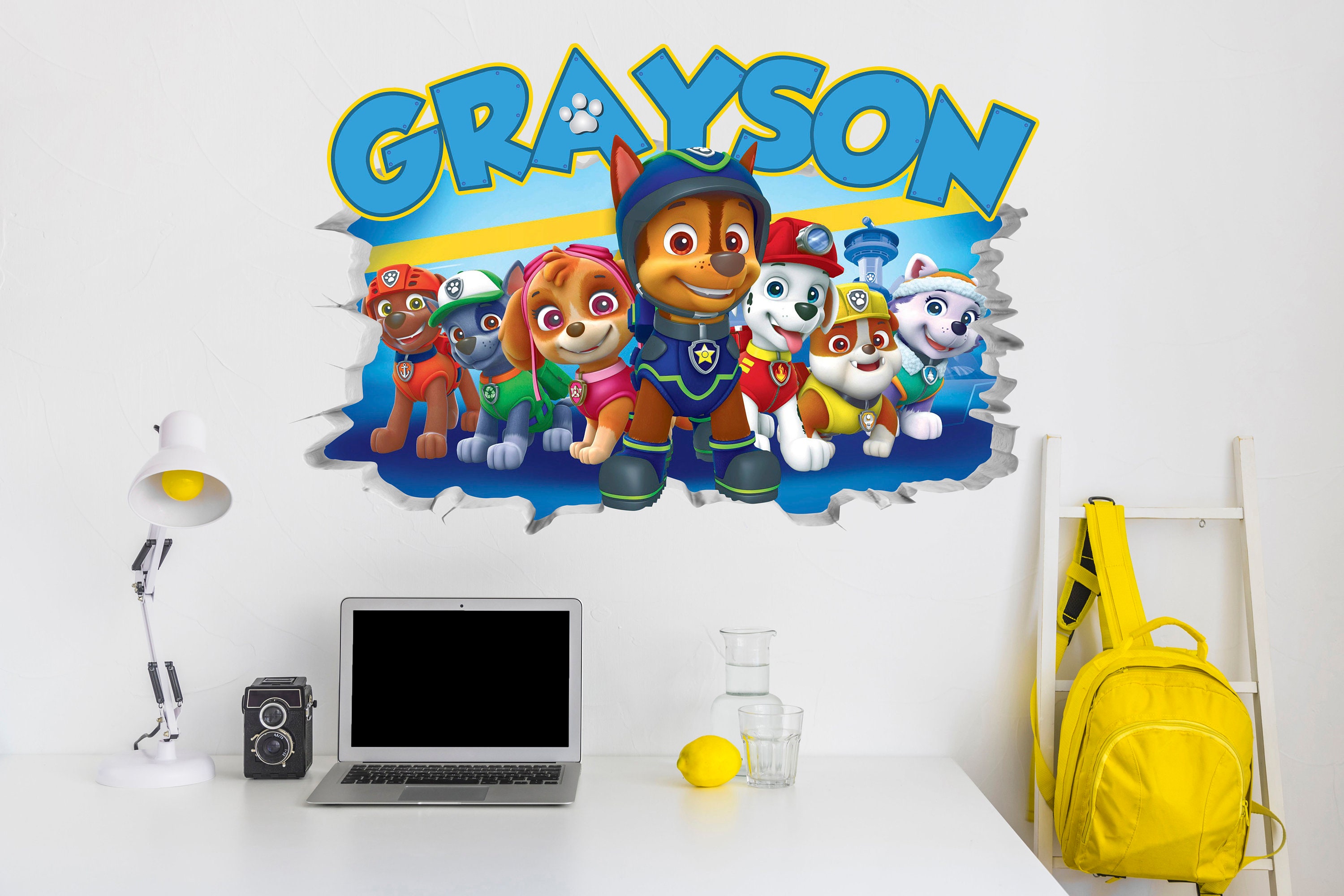 Paw Patrol Wall Stickers 3D Bedroom Boys Decal Art Girls Vinyl Smashed Poster Paw Patrol Wall Stickers 3D Bedroom Boys Decal Art Girls Vinyl Smashed Poster