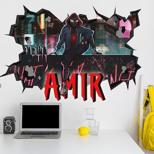 Spiderman Miles Morales Craft Wall Decal Wall Mural Stickers Design Customizable Kids Boys 3D Smash