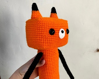 Crochet Pattern Square Head Fox plushy