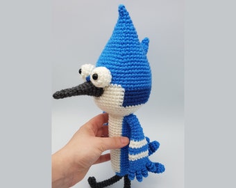 Crochet Pattern Mordecaï inspired Regular Show plushy