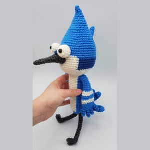 Crochet Pattern Mordecaï inspired Regular Show plushy