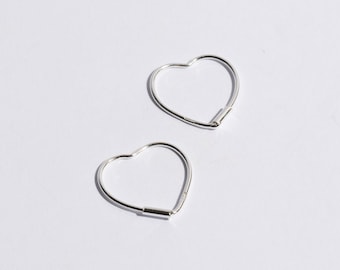 Small Silver Heart Hoops | Silver Hoops | Silver Huggies | Silver Earrings | Small Silver Hoops |925 Sterling Silver Gifts For Her