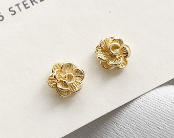 Gold Flower Studs | Tiny Studs | 14k Gold Earrings | Sterling Silver | Dainty Earrings | Minimalist Earrings | Girlfriend Gift | Mom Gifts
